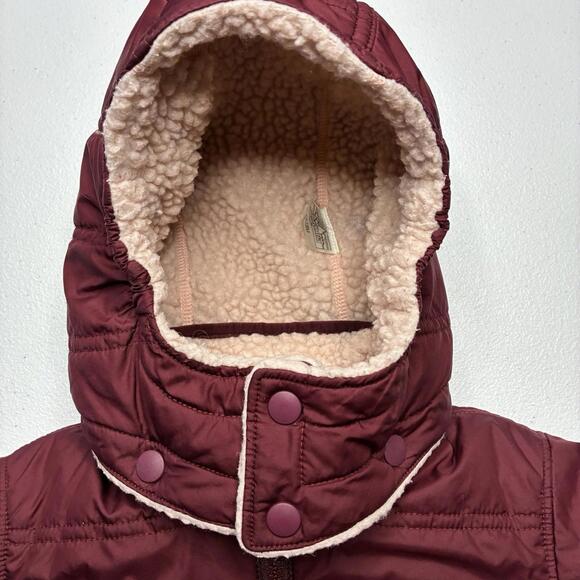 Patagonia Girls Reversible Tribbles Hoody Jacket 12-18 Month Pink Burgundy Owls - Picture 3 of 12